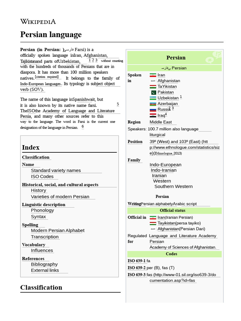 Overview of the Persian Language | PDF | Persian Language | Arabic
