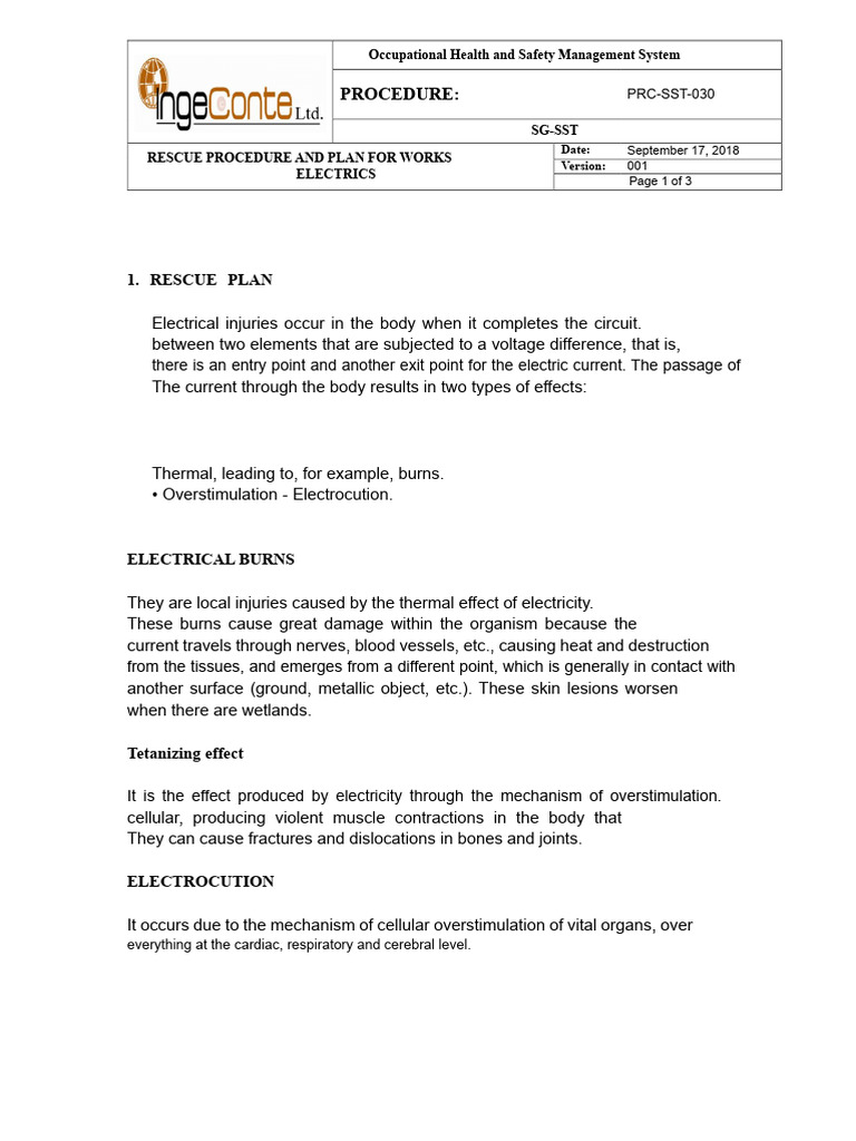 Electrical Rescue Procedure Guide | PDF | Burn | Clinical Medicine