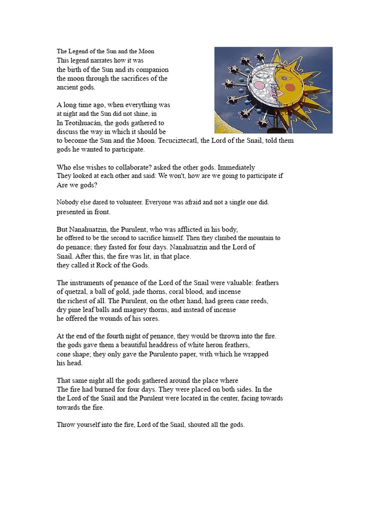 The Legend of The Sun and The Moon | PDF