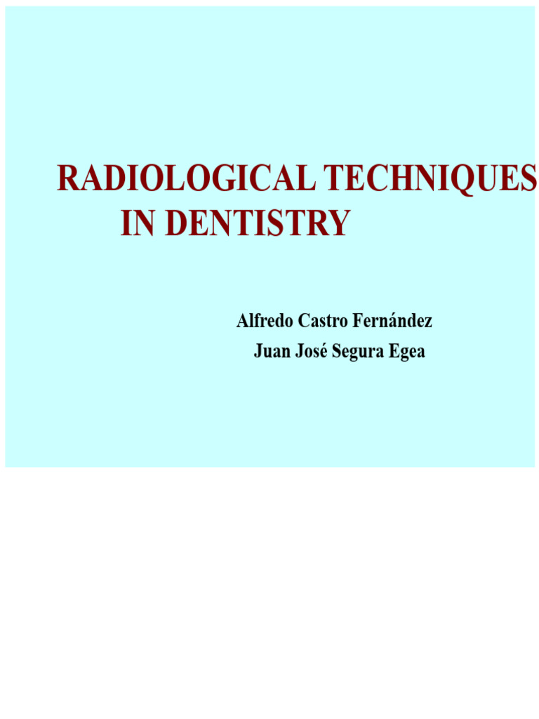 radiographic techniques | PDF | Dental Anatomy | Tooth