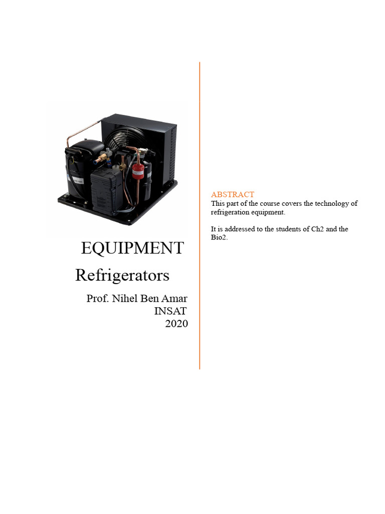 Refrigeration Equipment Technology Guide | PDF | Heat Exchanger | Air ...