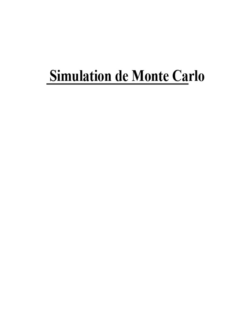 Introduction à la simulation de Monte Carlo | PDF | Méthode de Monte ...