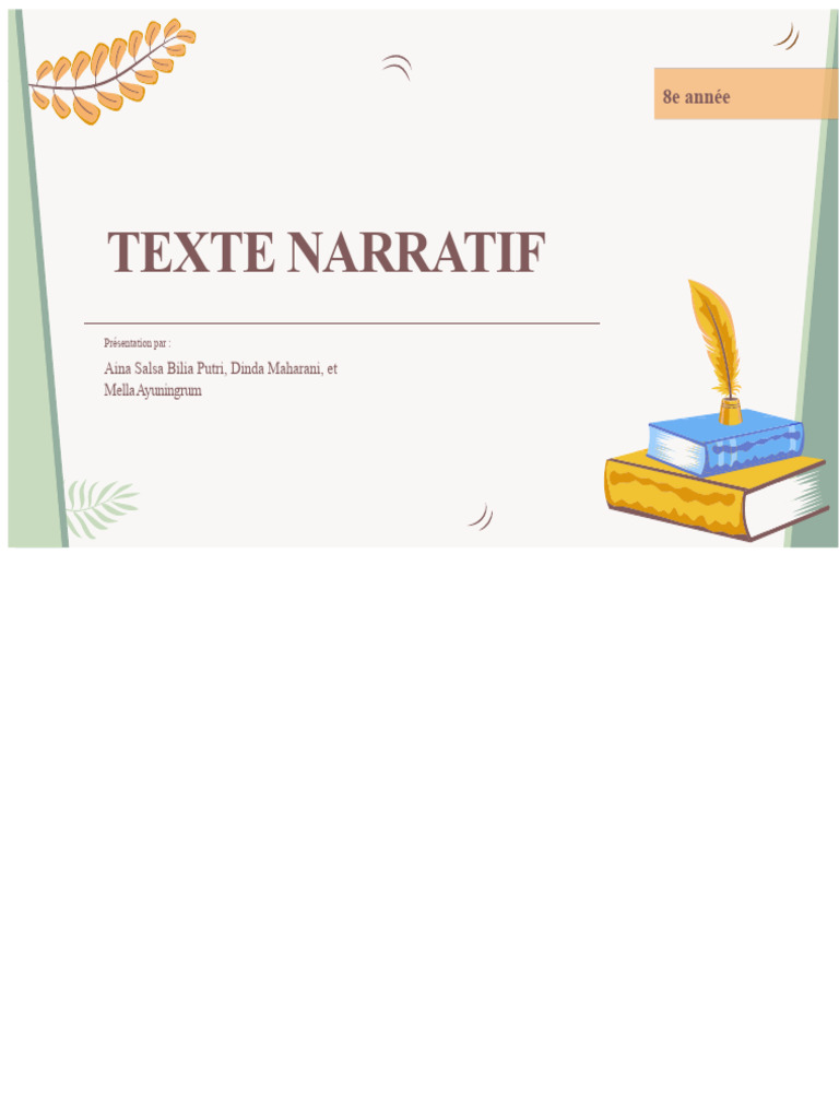 Comprendre le texte narratif en 8e année | PDF | Linguistique
