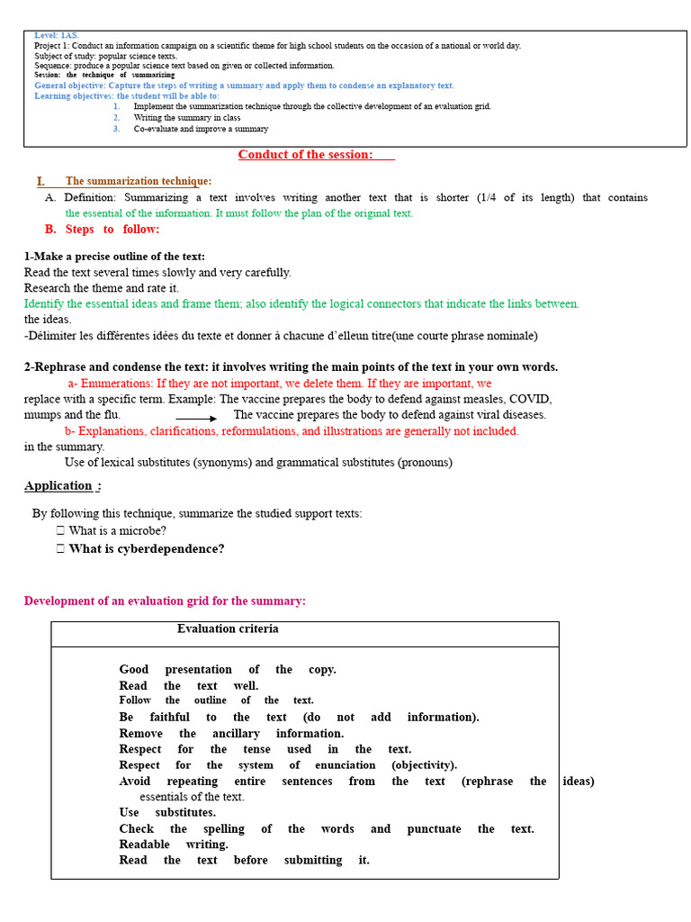 the technique of summarization | PDF | Grammar | Linguistics