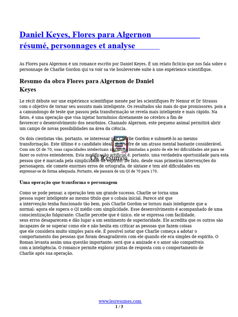 Análise de Flores para Algernon | PDF | Pensamento | Narrativa