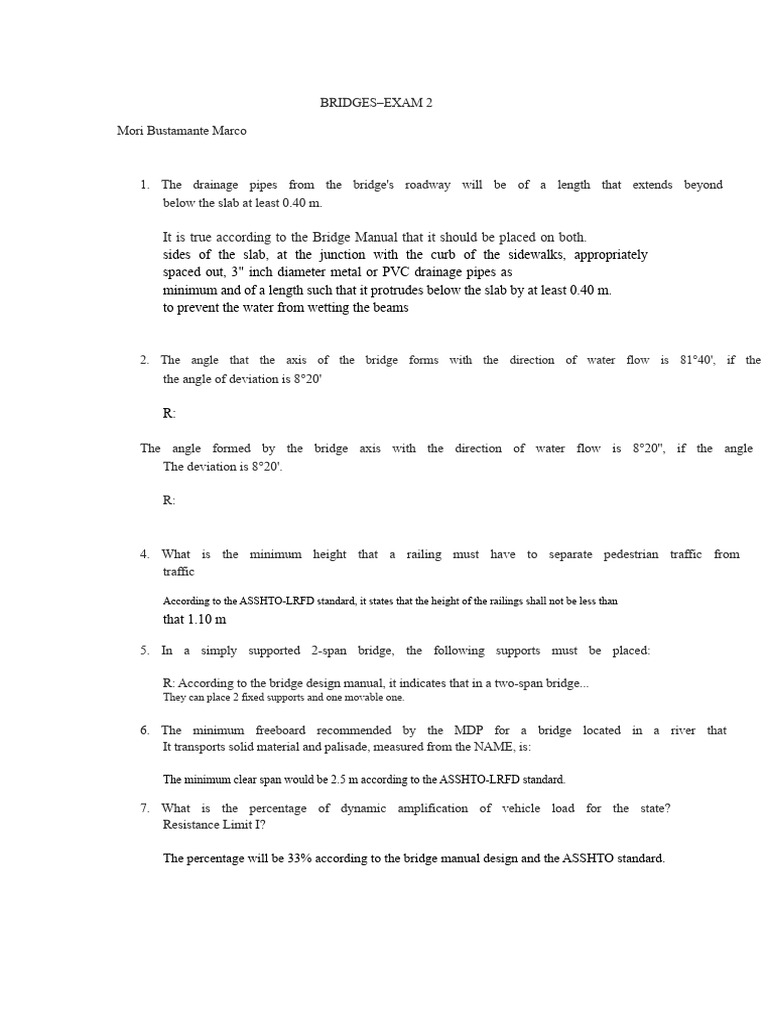 Bridges - Exam 2 | PDF
