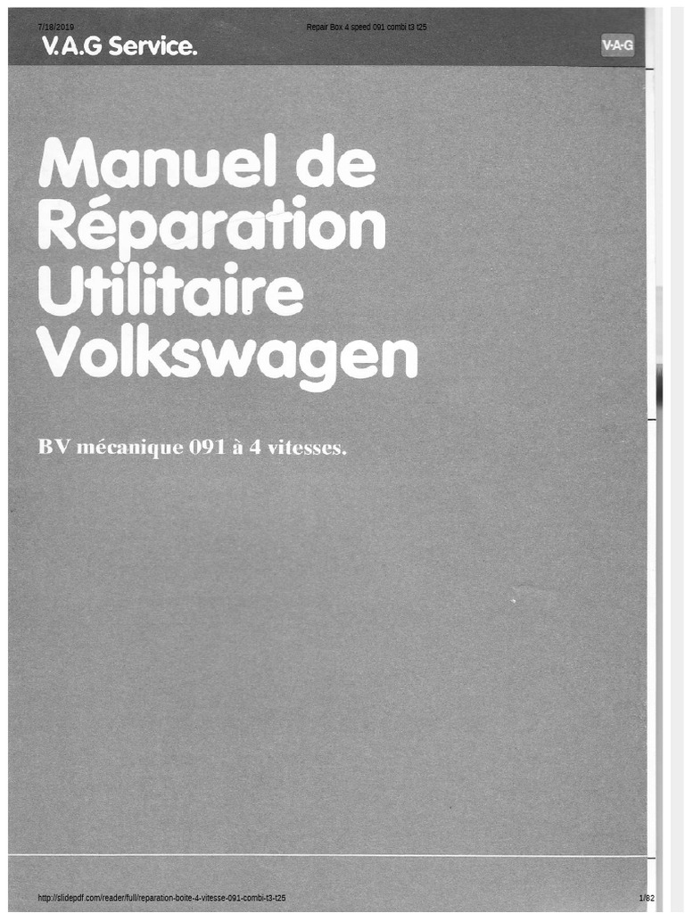 091 Combi T3 T25 4-Speed Gearbox Repair | PDF | Manual Transmission ...