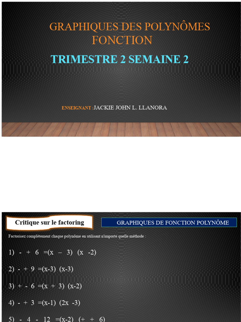 Graphiques et Facteurs des Polynômes | PDF | Polynôme | Zéro d'une fonction