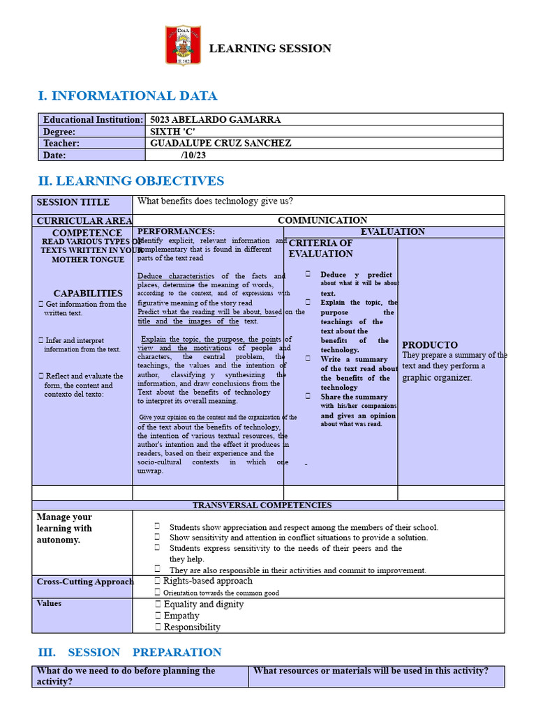 Technology Benefits Learning Session | PDF | Information | Evaluation