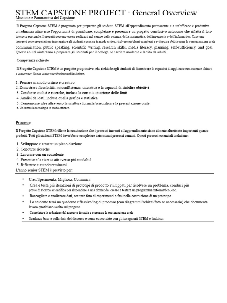 Capstone Paper Formato Generale | PDF