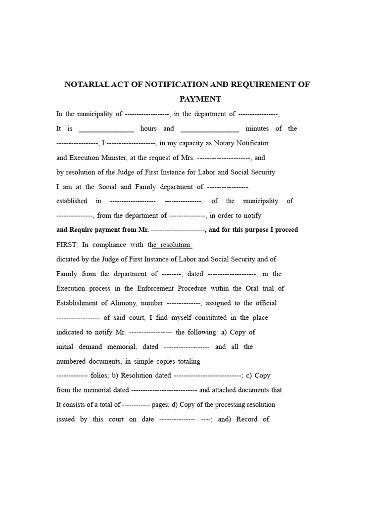 Notarial Act of Notification and Payment Request | PDF | Prosecutor ...