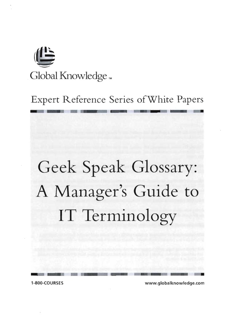 Geek Speak Glossary A Managers Guide To IT Terminology PDF