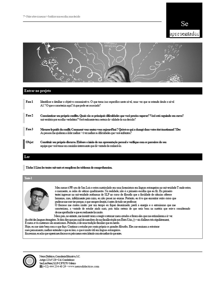 Justificando Escolhas Pessoais e Acadêmicas | PDF | Aprendizado ...