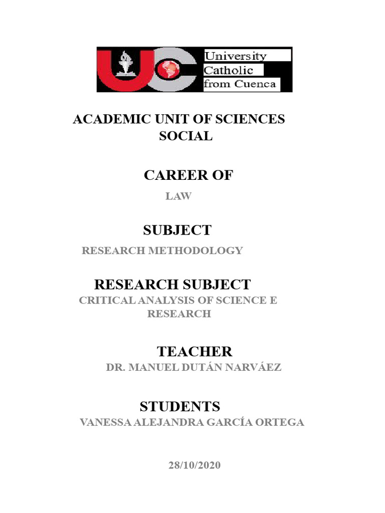 Critical Analysis of Science and Research | PDF