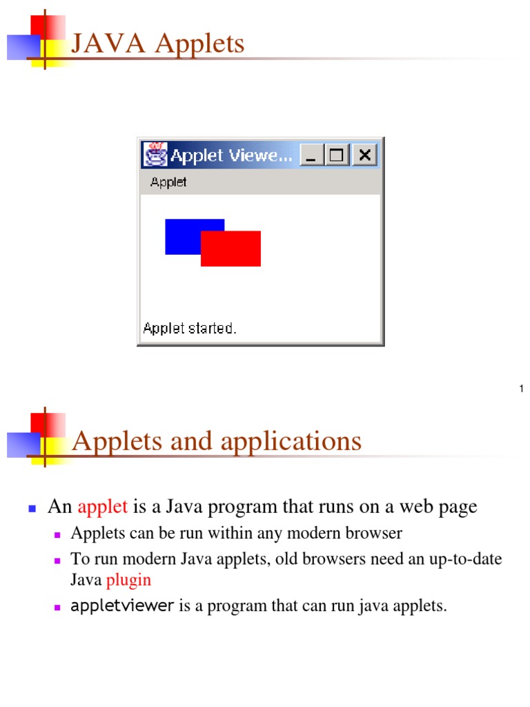 Applet Tutorial Pdf , Java applet tutorial for beginners – AJJBS