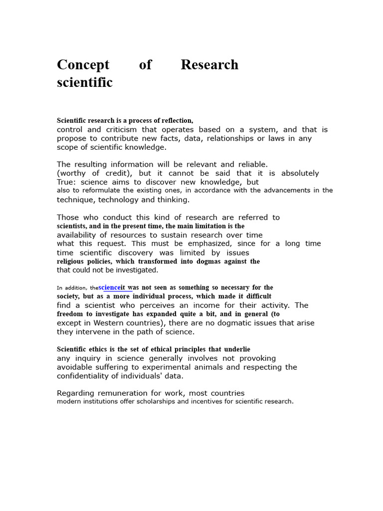 Concept of Scientific Research | PDF | Scientific Method | Science