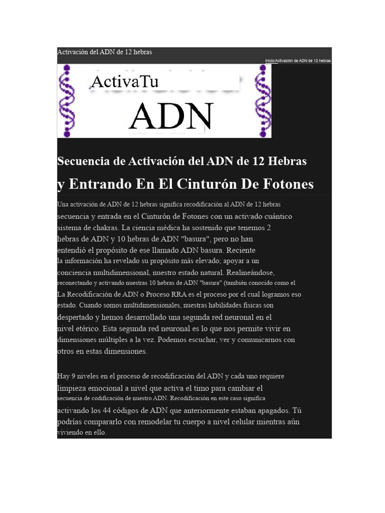 Activación de ADN de 12 Hebras | PDF | Adn | Campo magnético