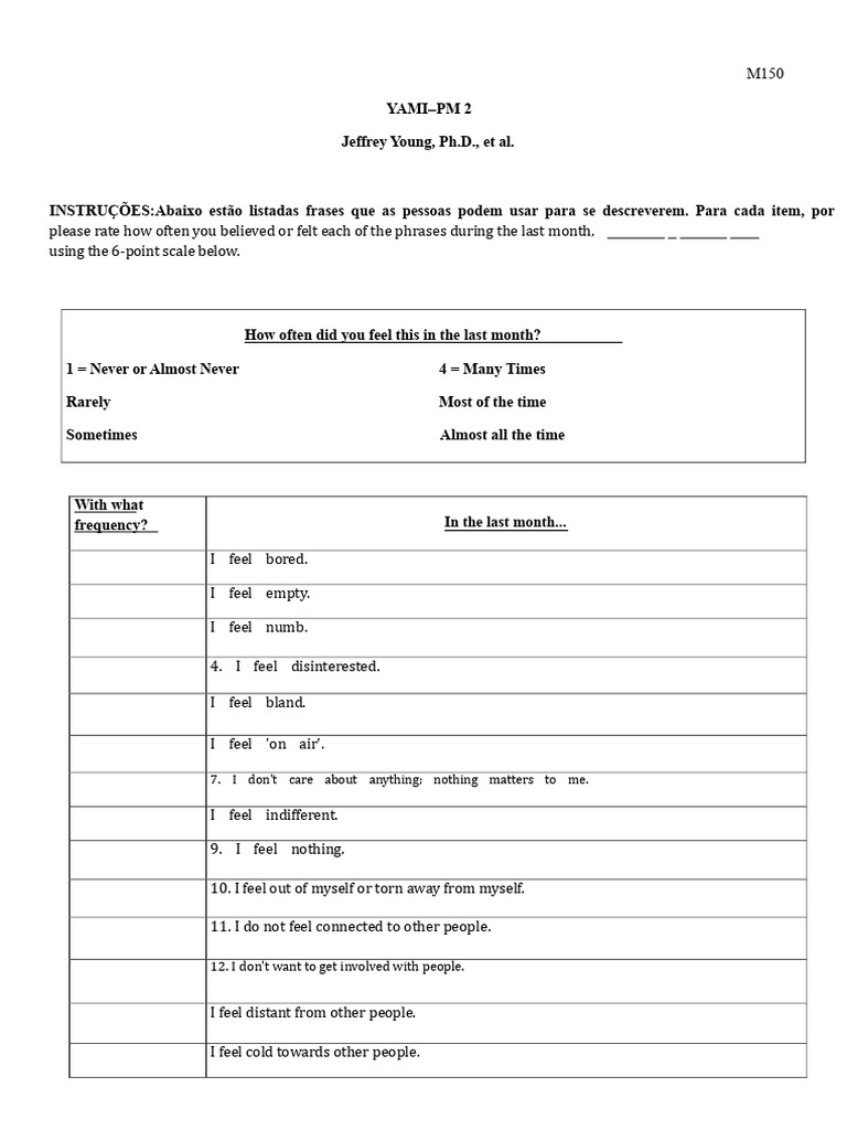 Emotional Self-Assessment Questionnaire | PDF | Anger | Feeling