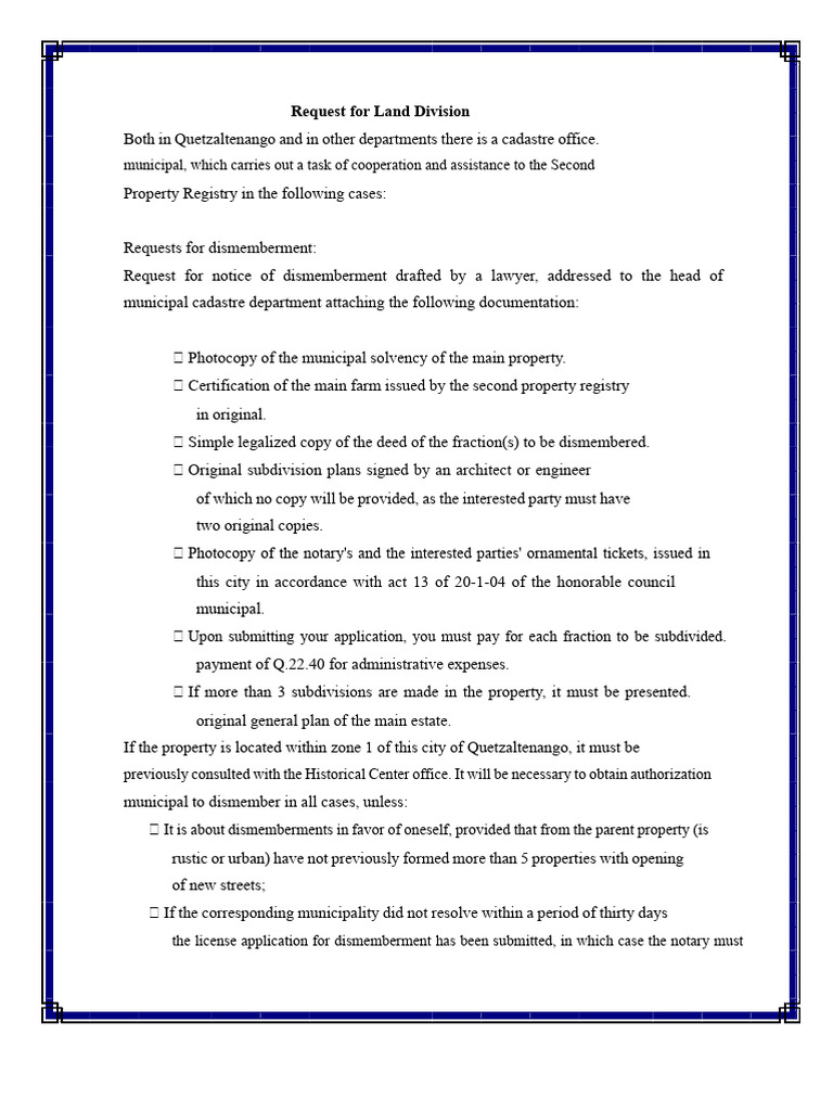 Request For Land Partition | PDF | Deed | Justice