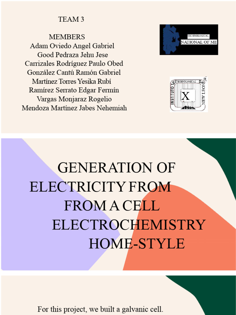 Electricity Generation From A Homemade Electrochemical Cell | PDF ...