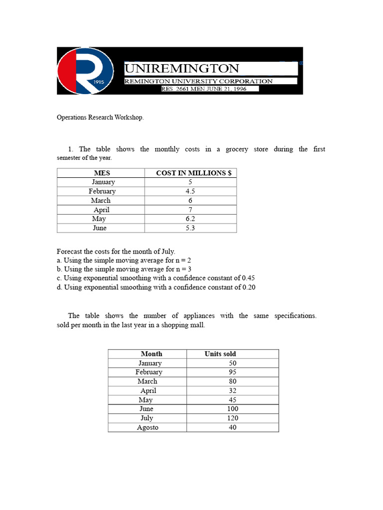 Workshop unit 2 (3) | PDF | Moving Average