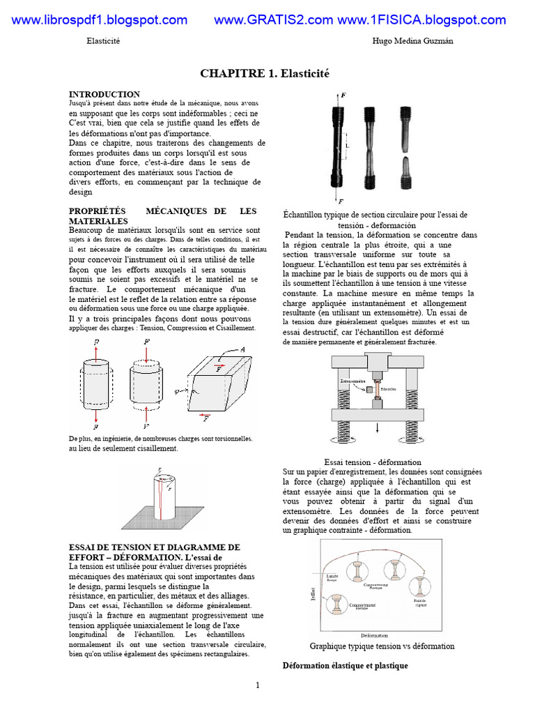 Comprendre l'Élasticité des Matériaux | PDF | Élasticité (Physique ...
