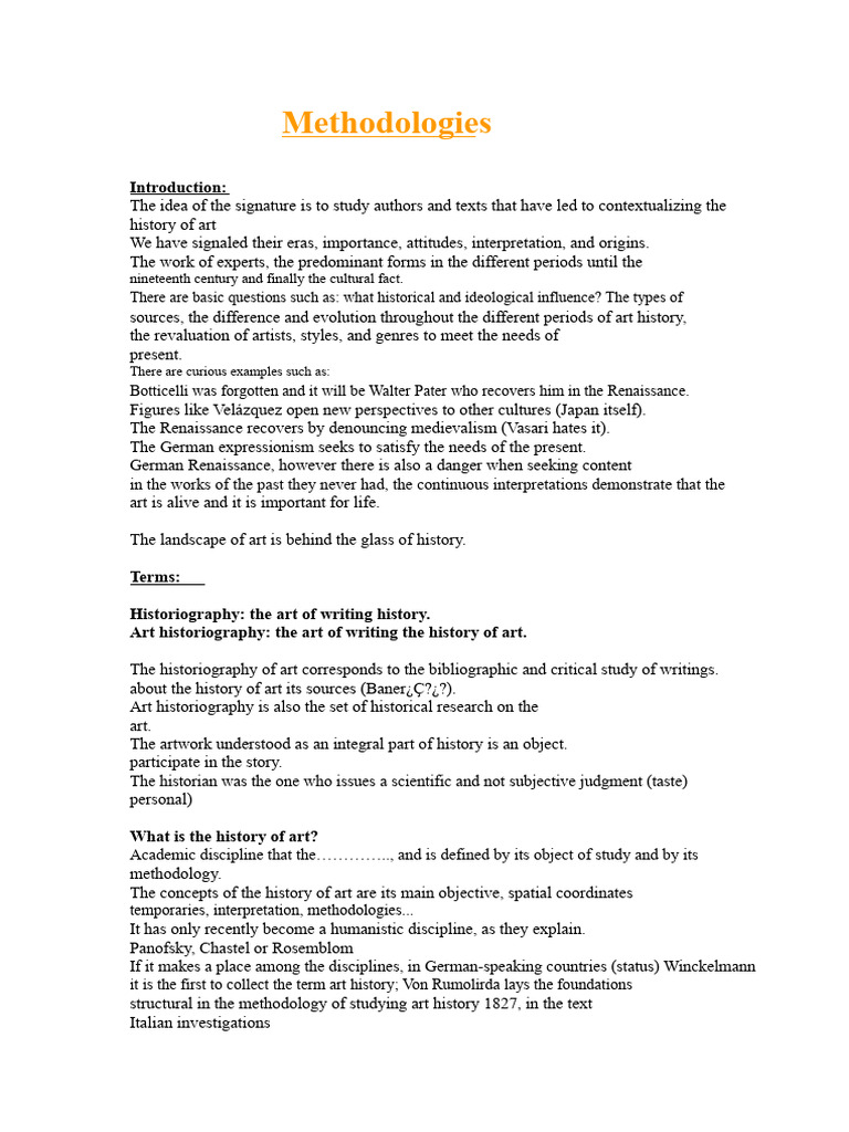 Art Historiography and Methodologies | PDF | Art History | Beauty