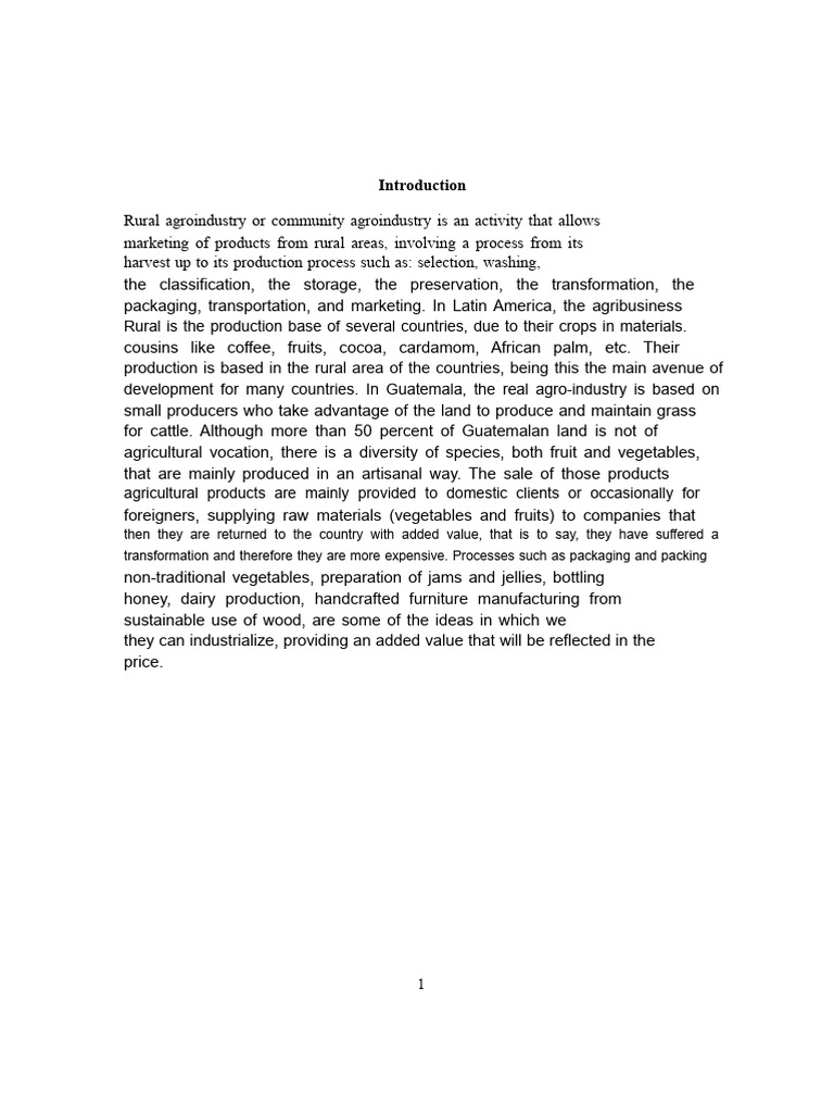Introduction to Rural Agroindustry.docx | PDF | Agriculture | Intensive ...