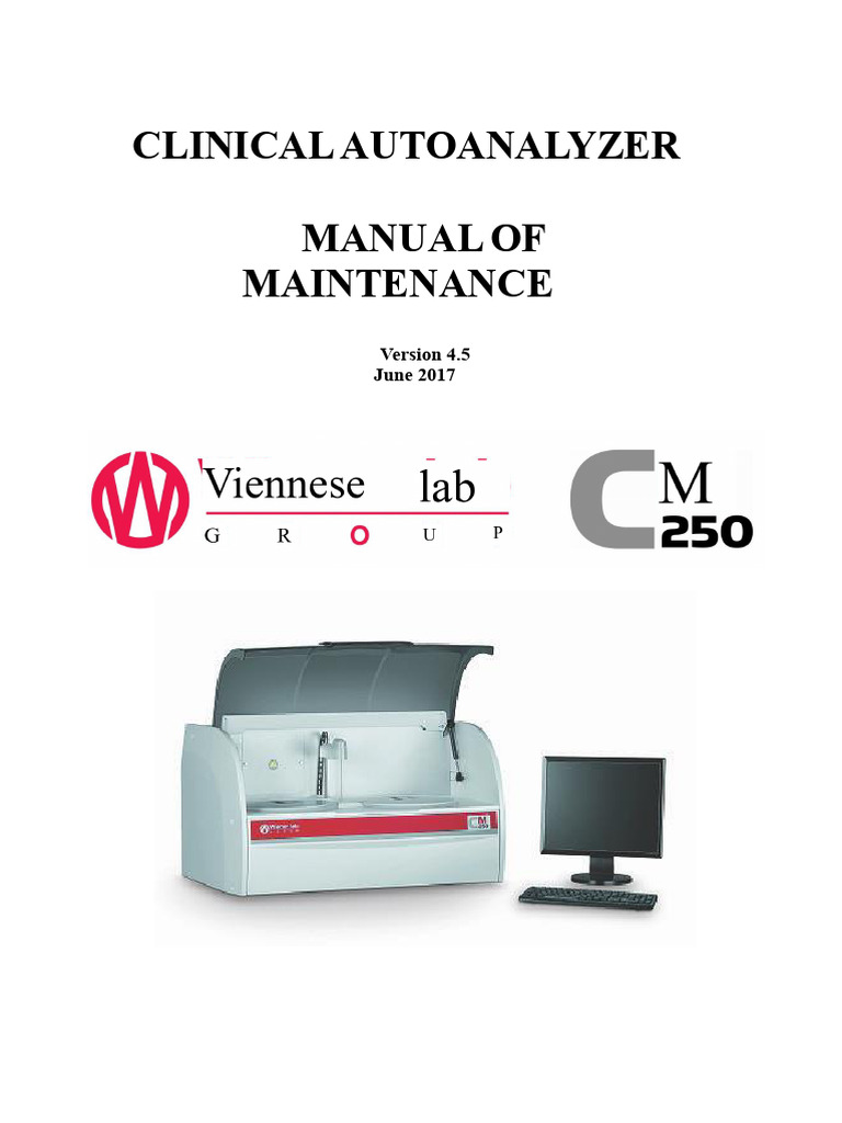 Clinical Autoanalyzer Maintenance Manual | PDF | Backup | Pump