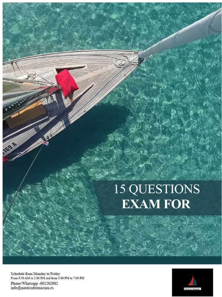 Nautical Exam Questions for Skipper Degree | PDF | Water Transport ...