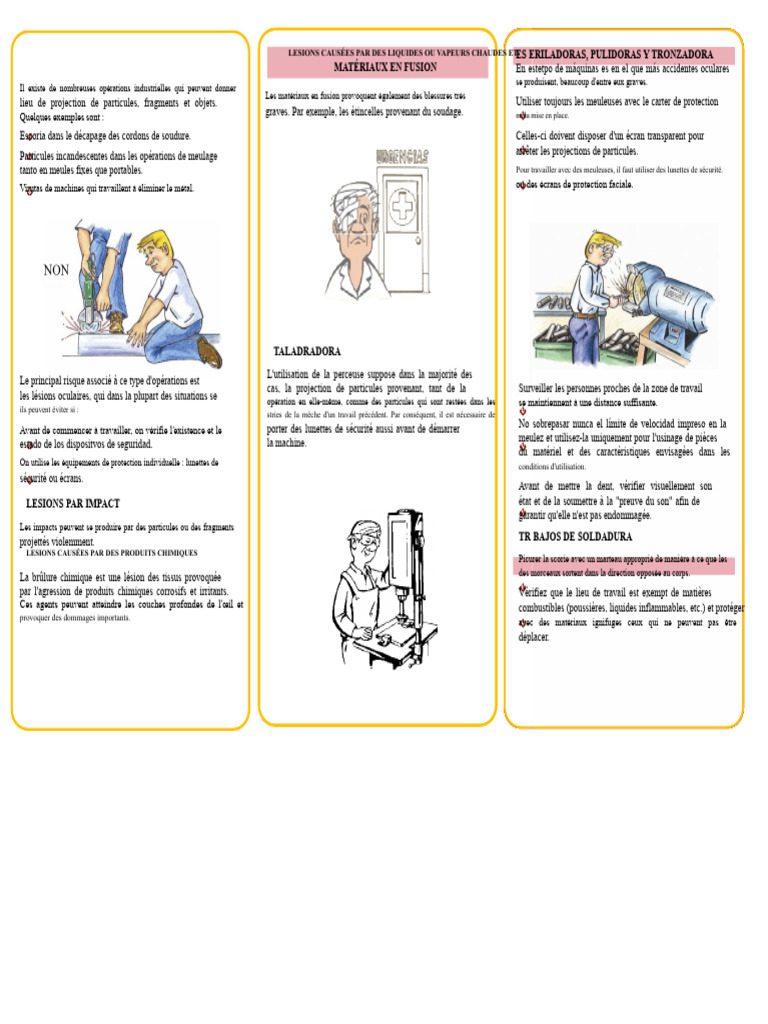 Brochure Sur Le Risque de Projection de Particules | PDF | Soudage ...
