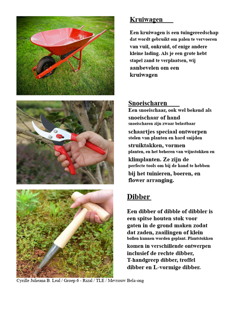 Opdracht in TLE tuiniergereedschap | PDF