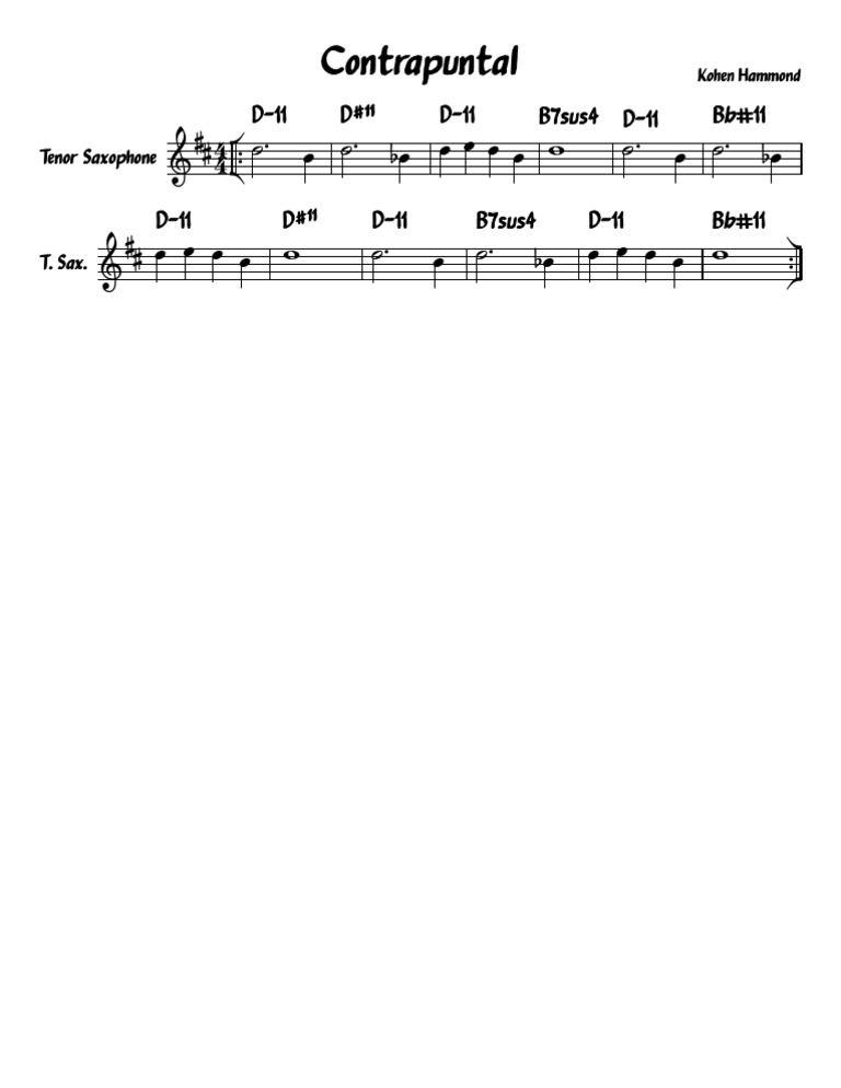 Contrapuntal Tenor Saxophone Piece | PDF | Music Technology | Popular Music