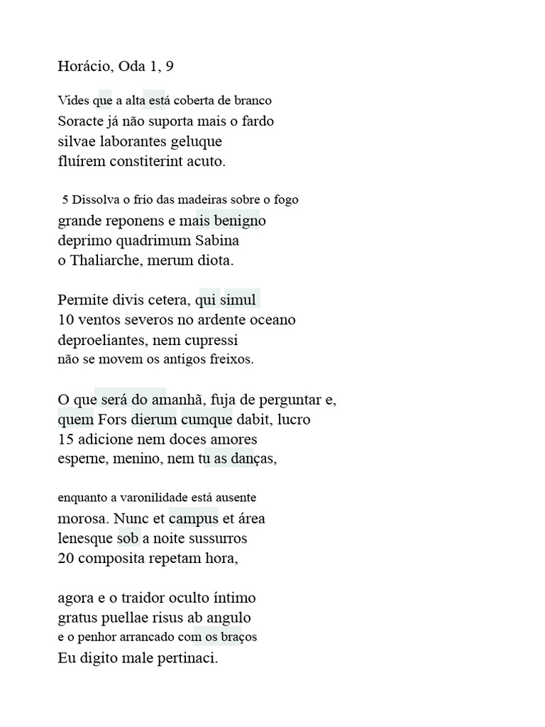 Reflexões de Horácio: Carpe Diem e Juventude | PDF | Amor | Poetas