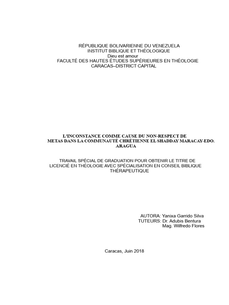 Inconstance et objectifs chrétiens | PDF | Dieu | Psychologie