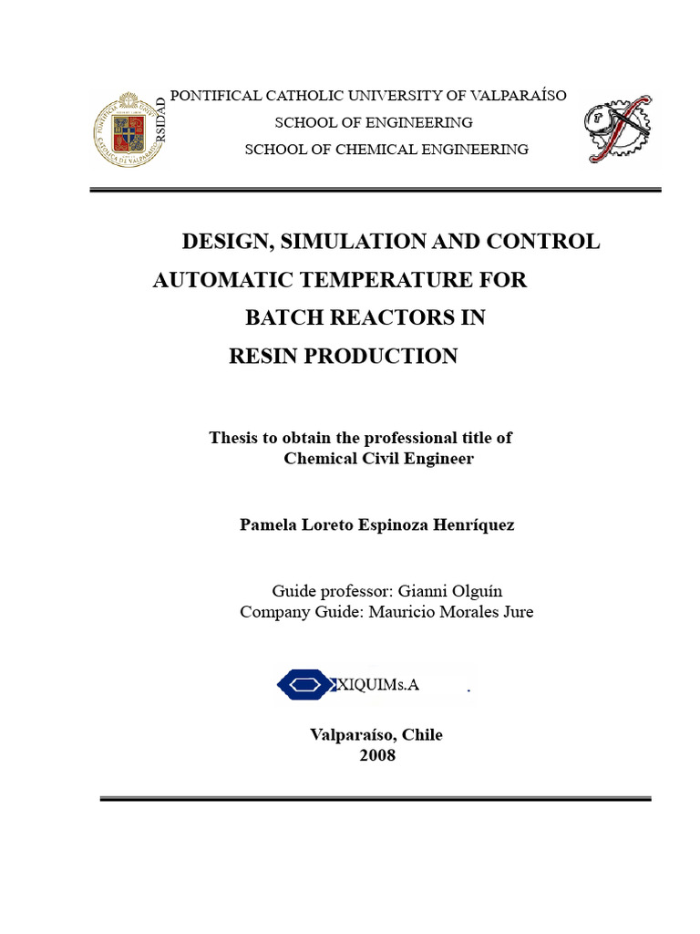 Automatic Temperature Control in Resin Reactors | PDF | Polymers ...