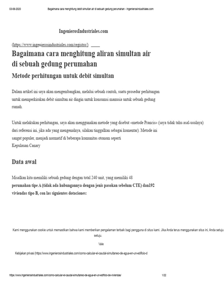 Cara Hitung Debit Simultan Air Gedung | PDF
