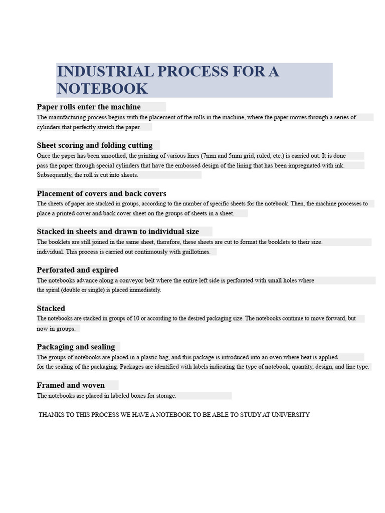 Notebook Manufacturing Process Explained | PDF | Amazon Rainforest ...