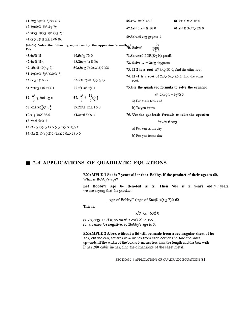Quadratic Equations and Applications | PDF | Interest | Area