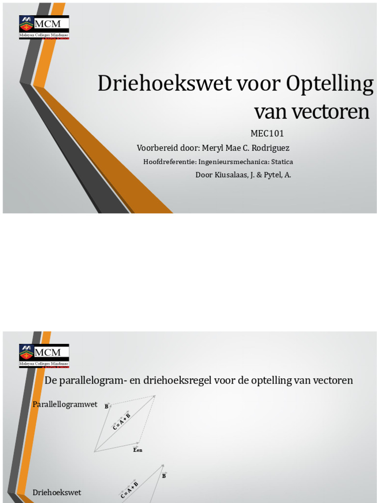 Module 4 Driehoekwet Voor de Optelling Van Vectoren | PDF