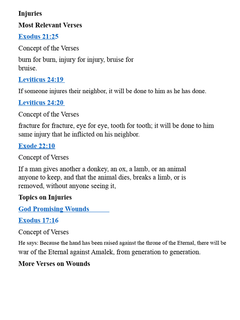 Wounds The Verses in The Bible | PDF | Wound | Old Testament Books