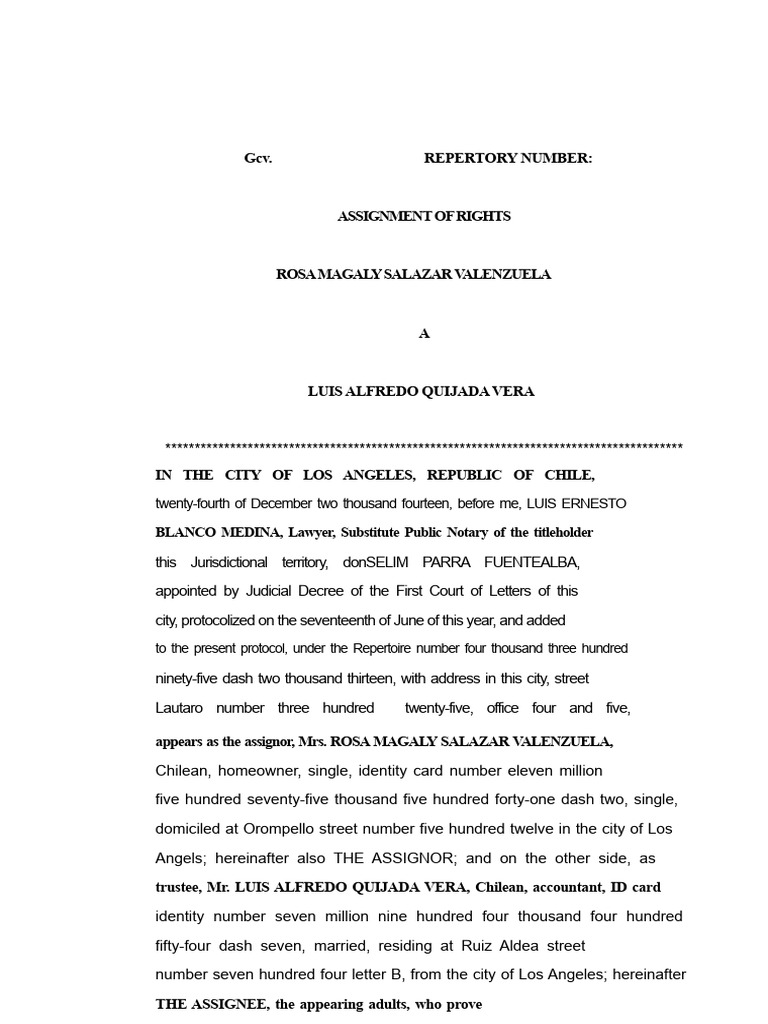 Assignment of Rights | PDF | Assignment (Law) | Property Law