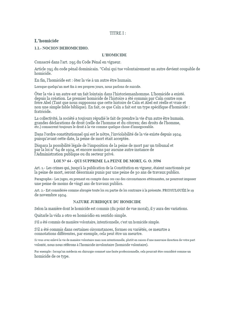 Comprendre l'homicide et ses types | PDF | Homicide | Crimes