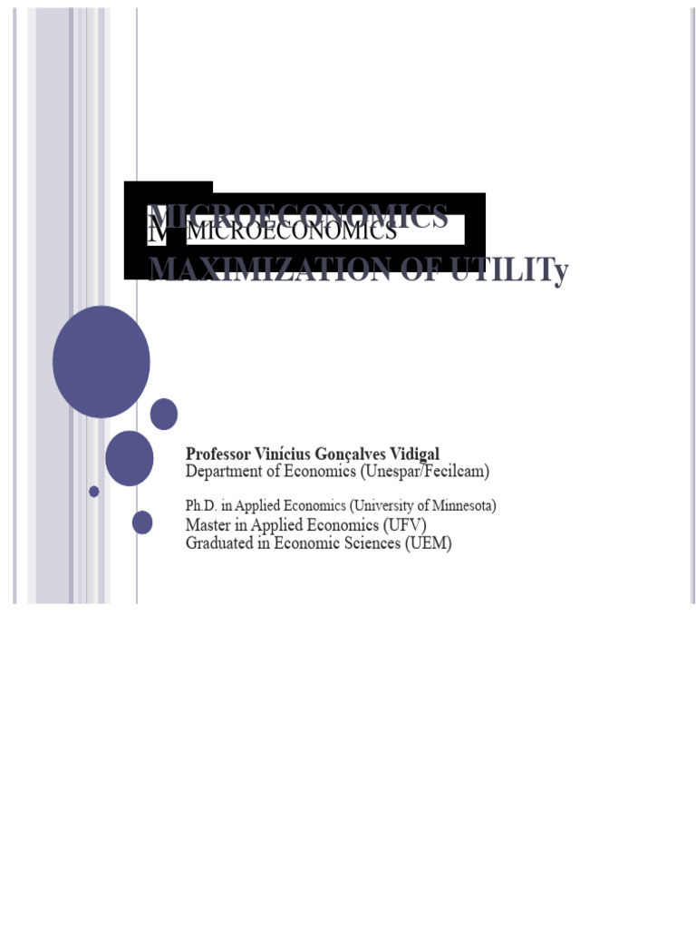 Lesson 9 - Microeconomics - Lagrange | PDF | Utility | Mathematics