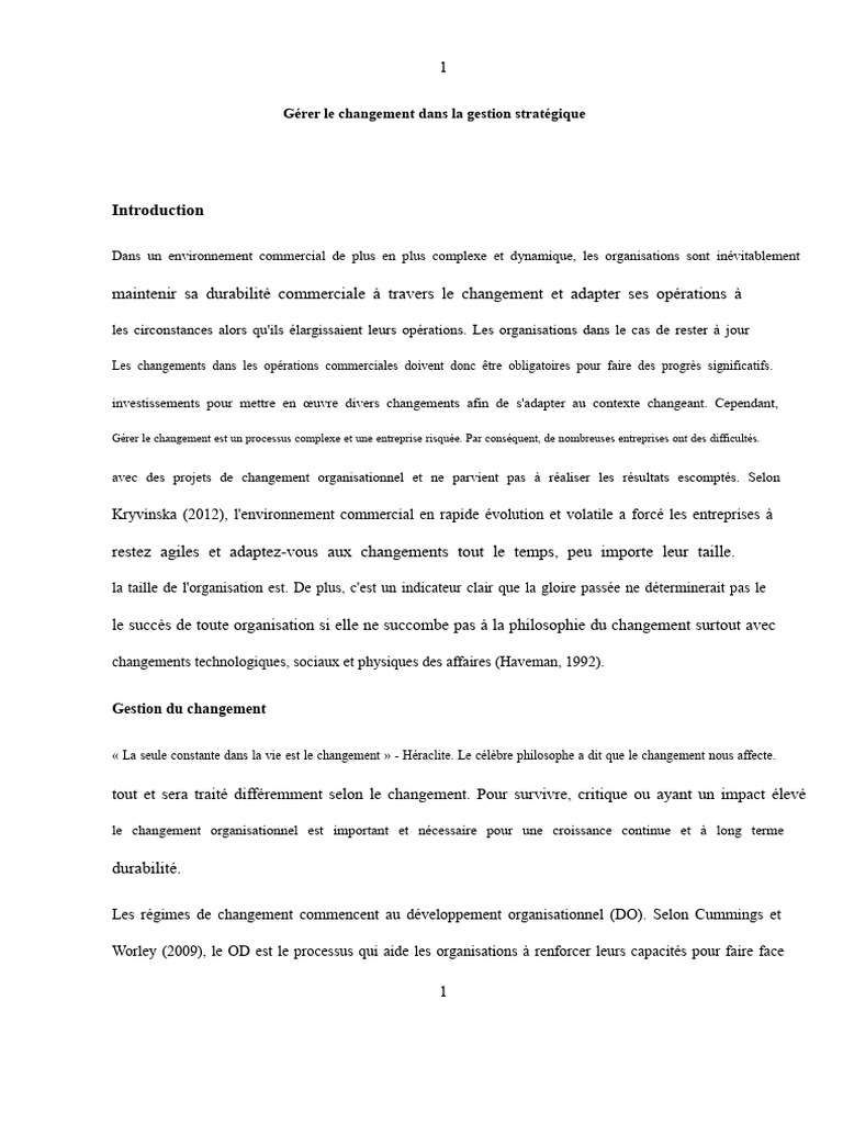 Gérer le changement en entreprise efficacement | PDF | Direction ...