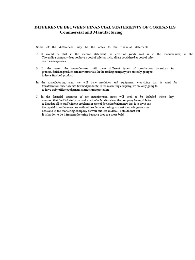 Financial Statements: Companies Comparison | PDF | Cost Of Goods Sold ...