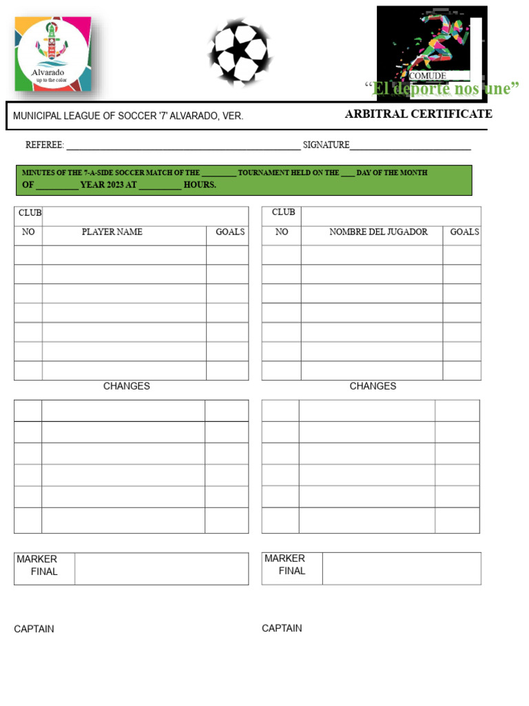 7-A-Side Soccer Match Certificate | PDF