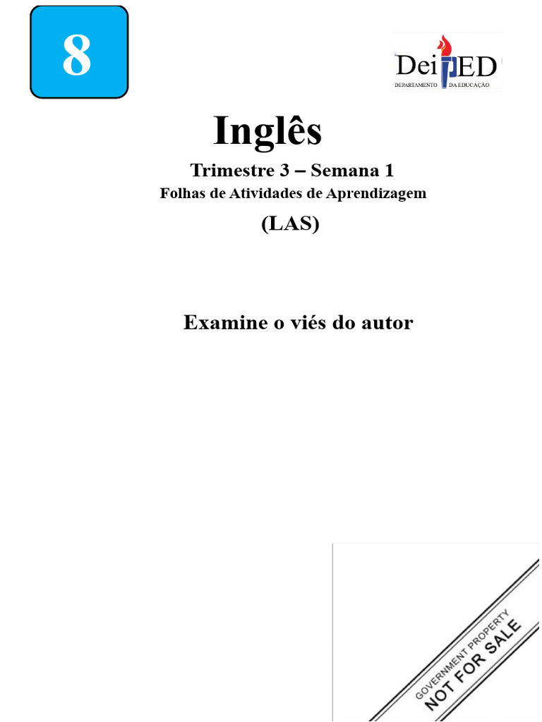 INGLÊS 8 Q3 SEMANA 1 | PDF | Celulares | Aprendizado