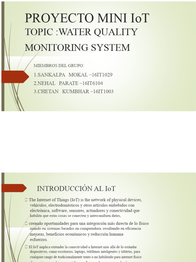 Sistema de Monitoreo de Calidad Del Agua Basado en IoT | PDF | Internet ...