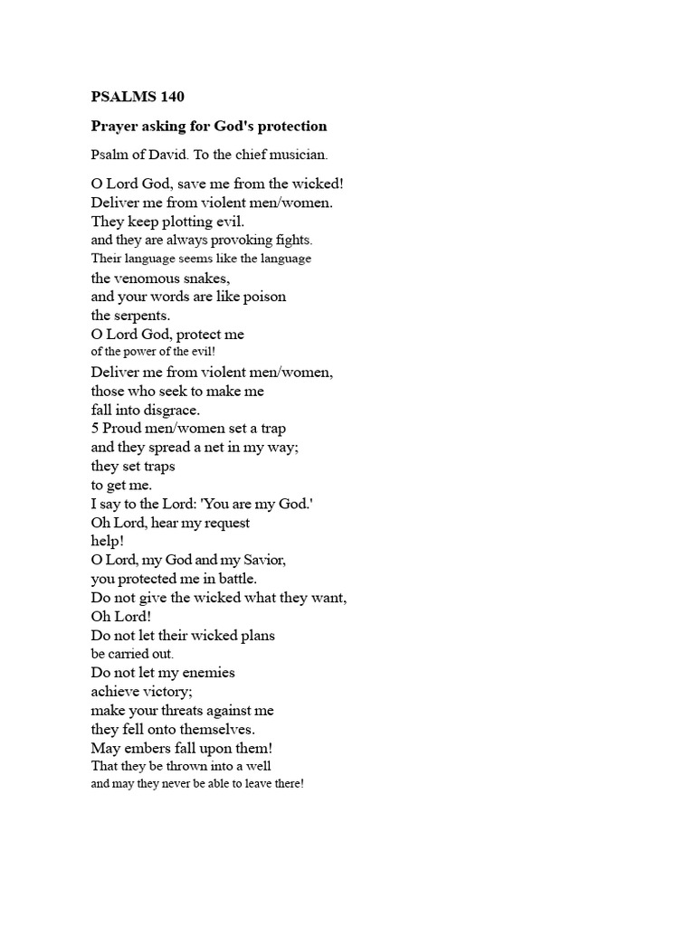 purpose Psalms 140 | PDF